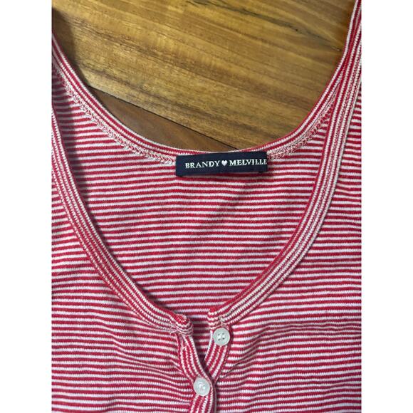Brandy Melville Red White Striped Tank Top – One Size Rare Discontinued - Small - Picture 2 of 3